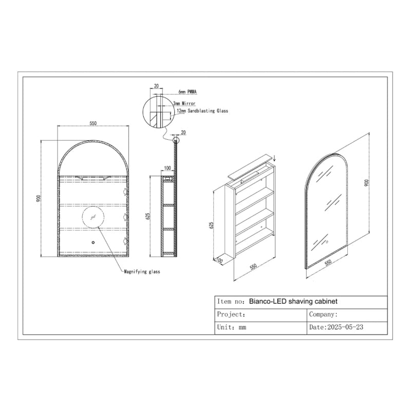 BIANCO-LED Shaving Cabinet