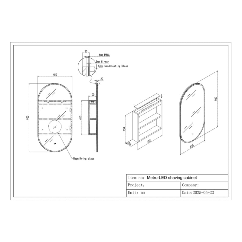 METRO-LED Shaving Cabinet